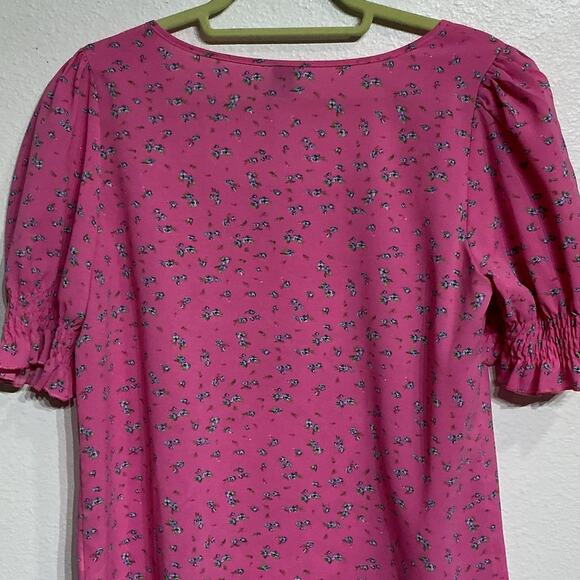 Shein Pink Floral Blouse Sz 4 - Picture 5 of 8